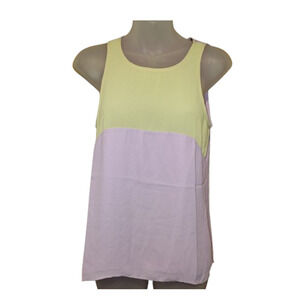 English Rose Women’s Yellow & Pink Sleeveless Color Block Style Top Size S BG24